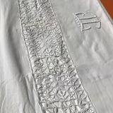 JC embroidered single sheet with crocheted lace