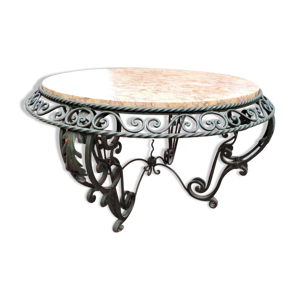 Table de salon ronde en fer forgé