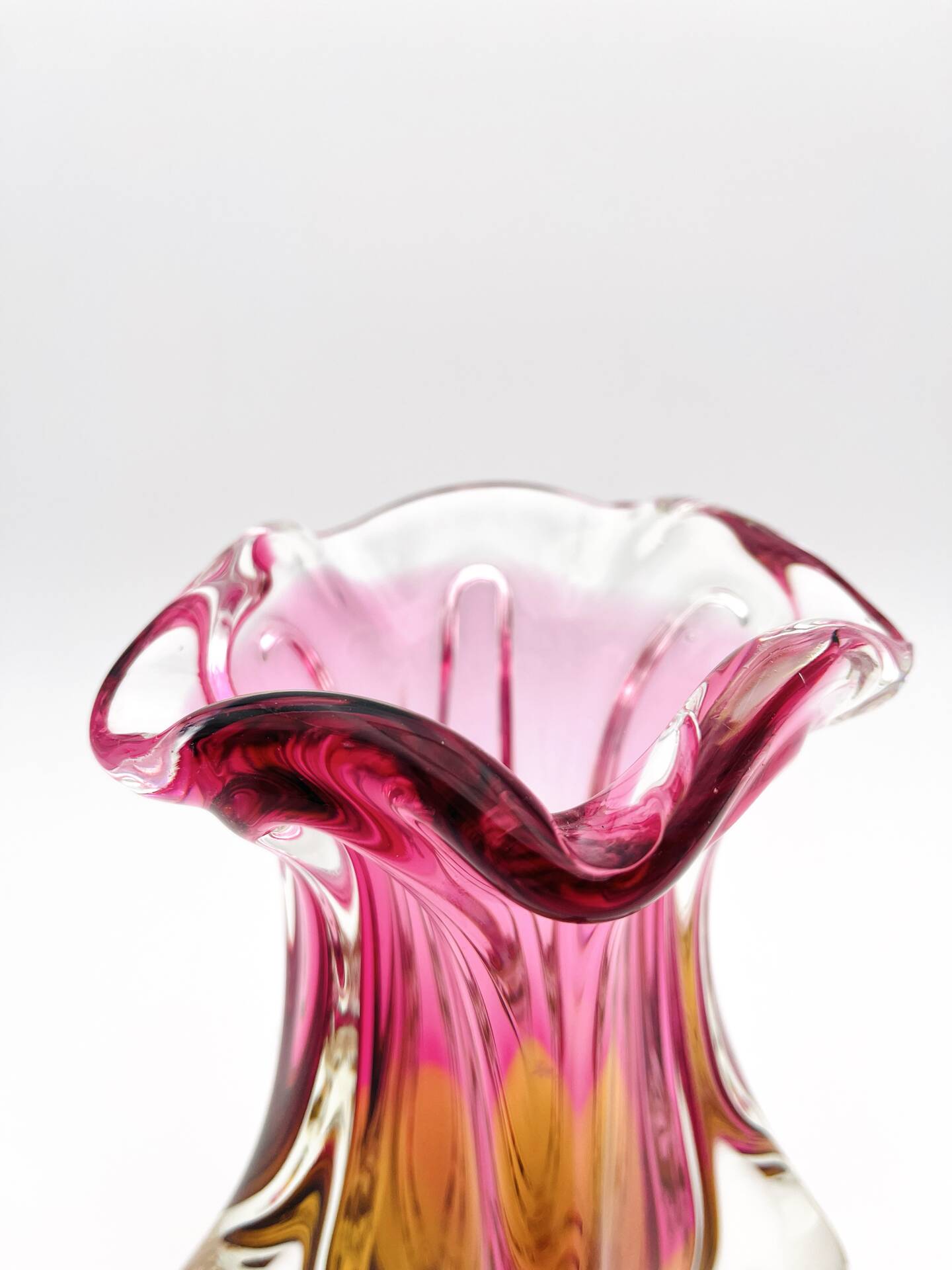 Organic Vase - Sommerso - Josef Hospodka - Bohemian Crystal - Circa 60