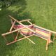 Chilienne transat chaise longue pour enfant vintage, toile rayures 1960-1970.