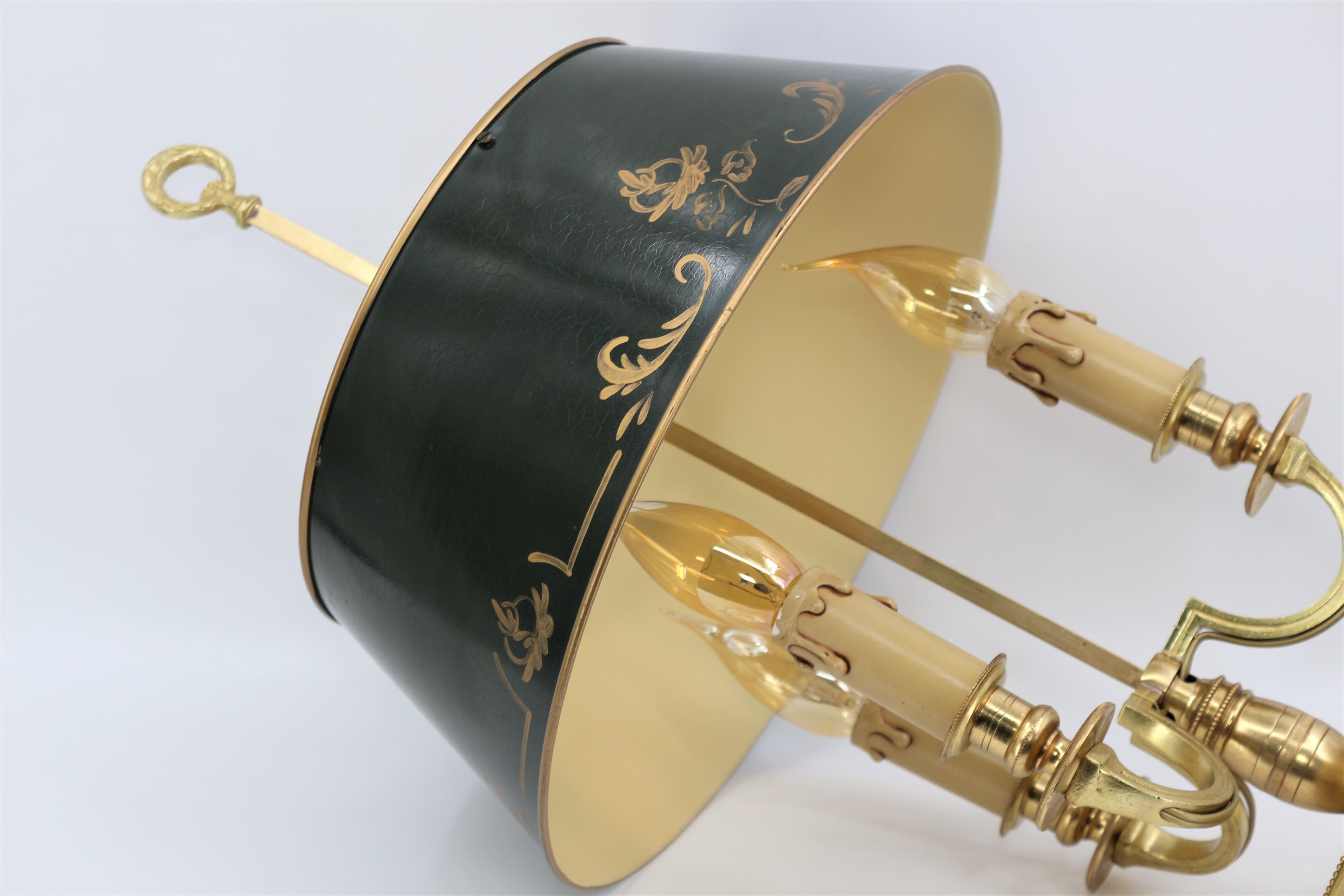 golden massive bronze bouillotte lamp