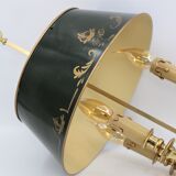 golden massive bronze bouillotte lamp