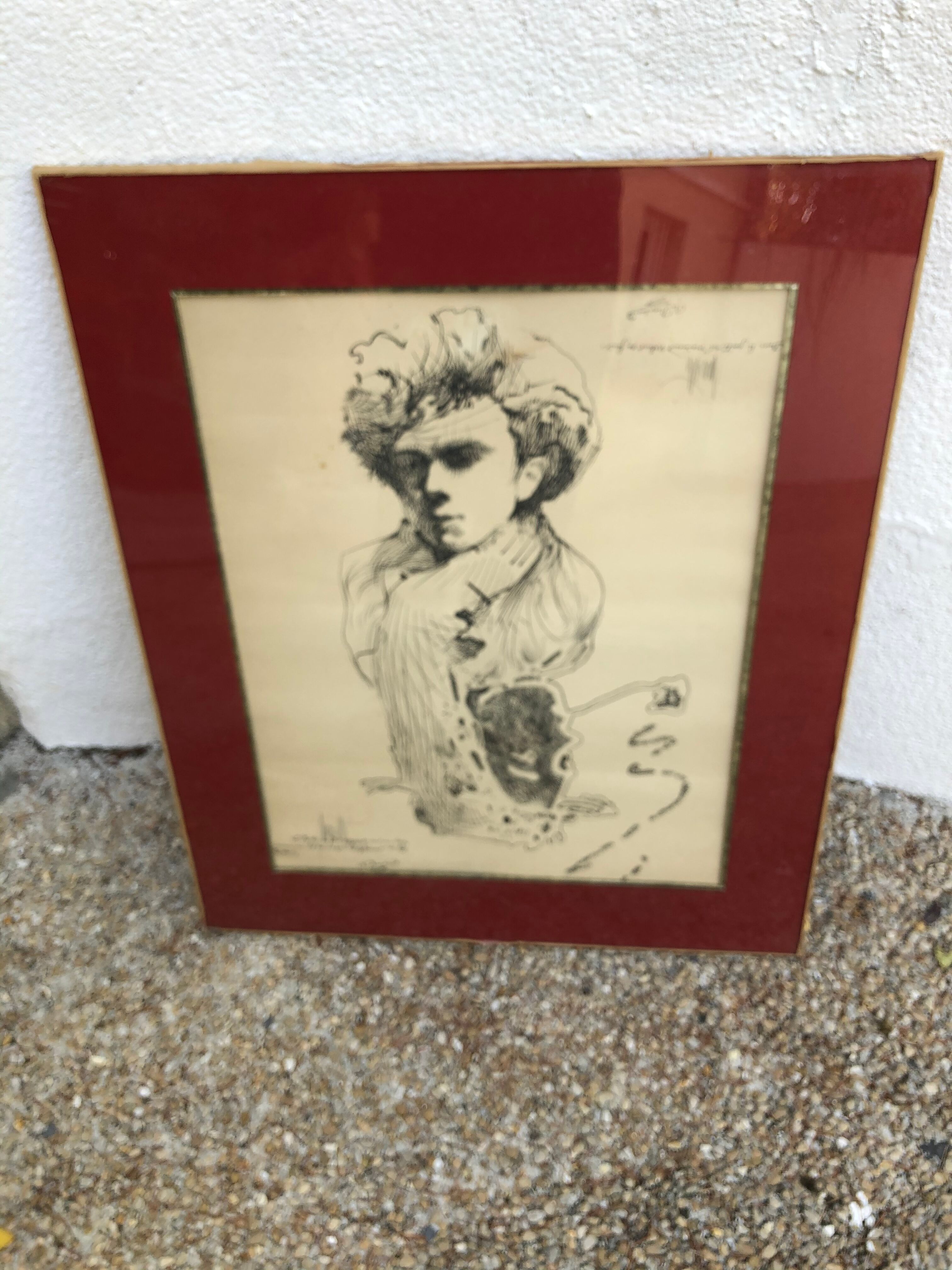 Lithograph Moretti Rimbaud / Verlaine