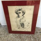 Lithograph Moretti Rimbaud / Verlaine