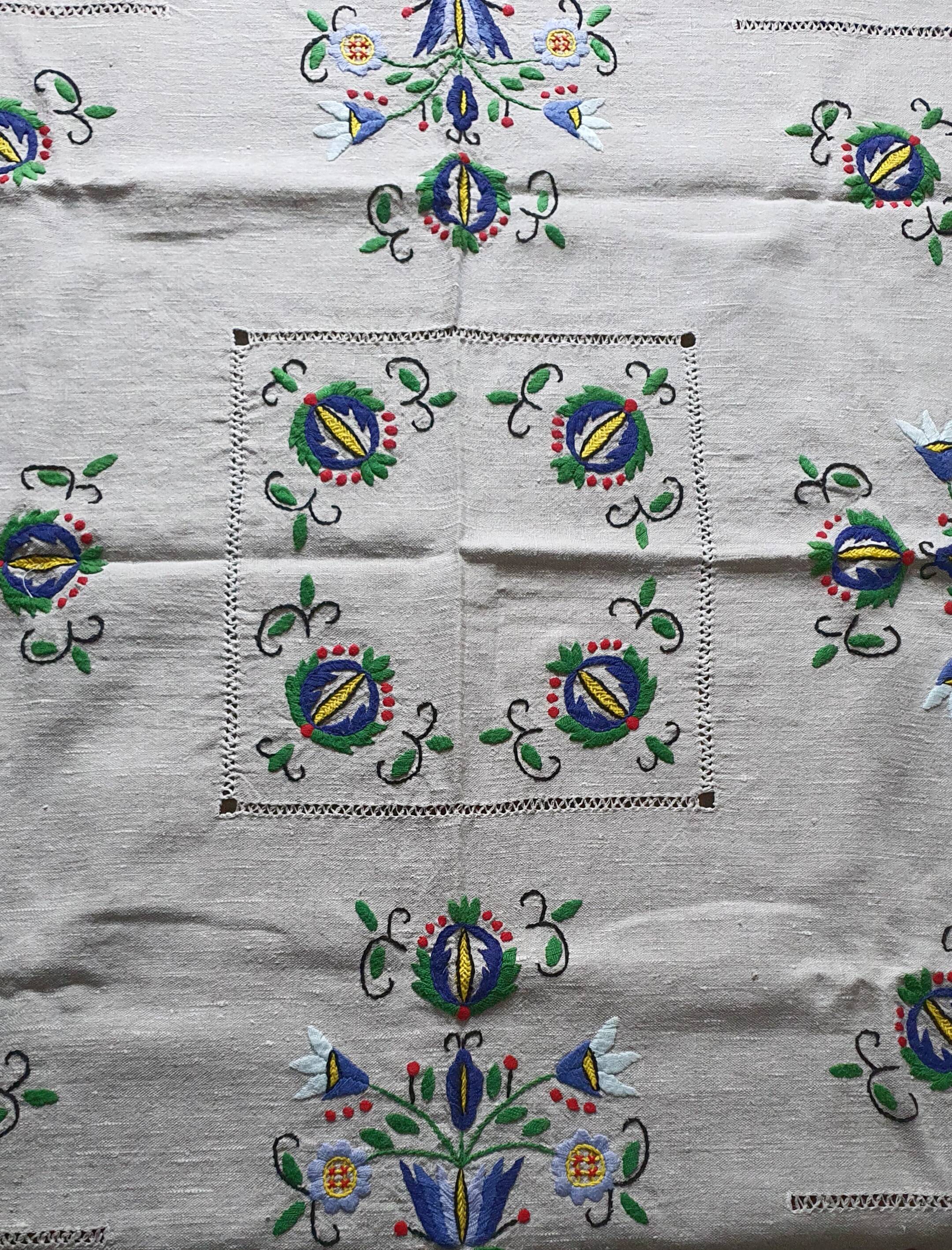 Hand embroidered tablecloth Polish crafts