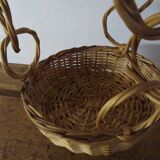 Suspension of three wicker baskets