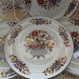 4 antique Sarreguemines plates, "Eclat" pattern