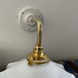 Vintage white opaline wall lamp