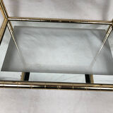 Lancel House gilded metal coffee table, two glazed tops
