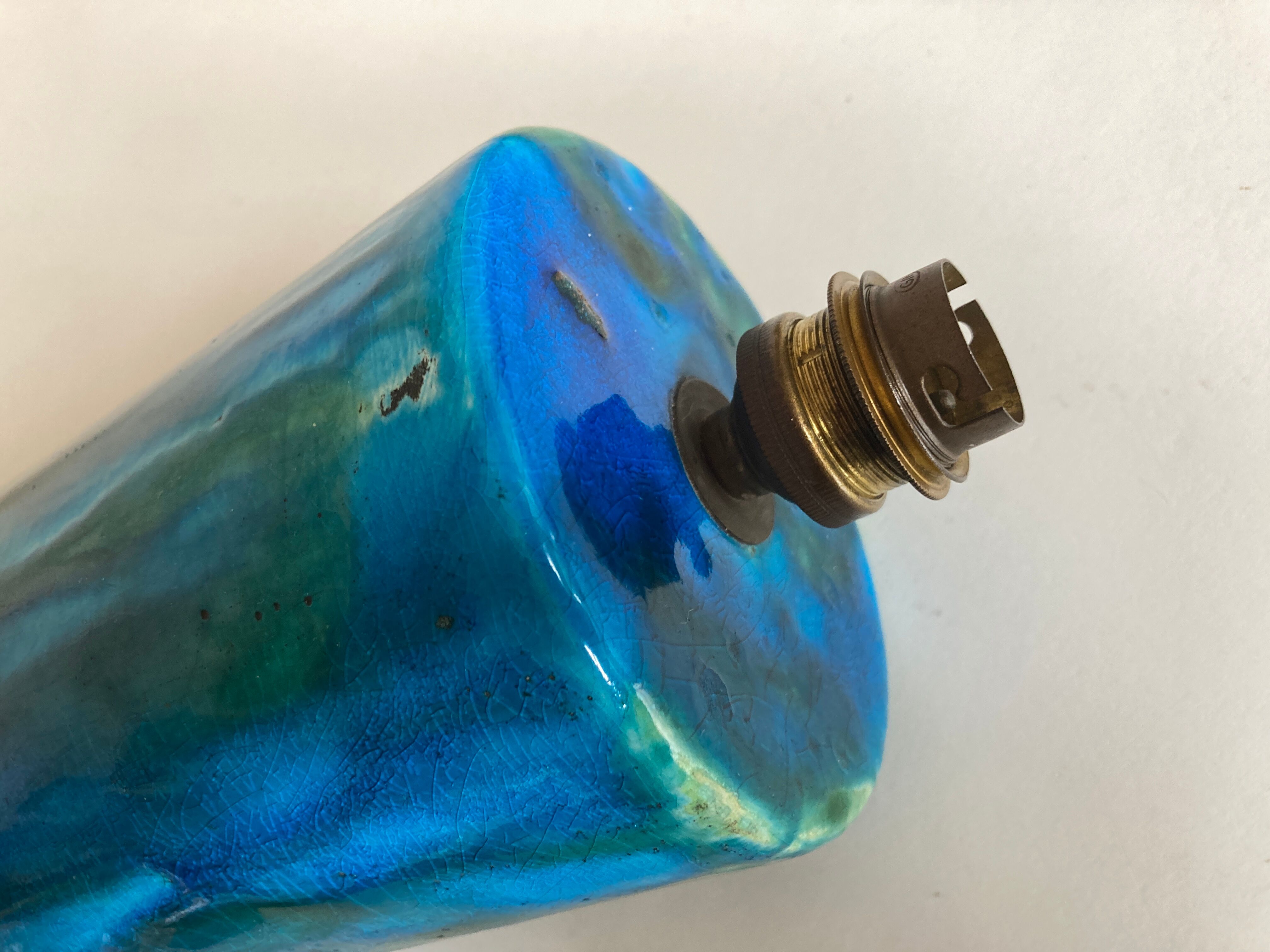 XXL ceramic ceramic earth varnished turquoise 1970