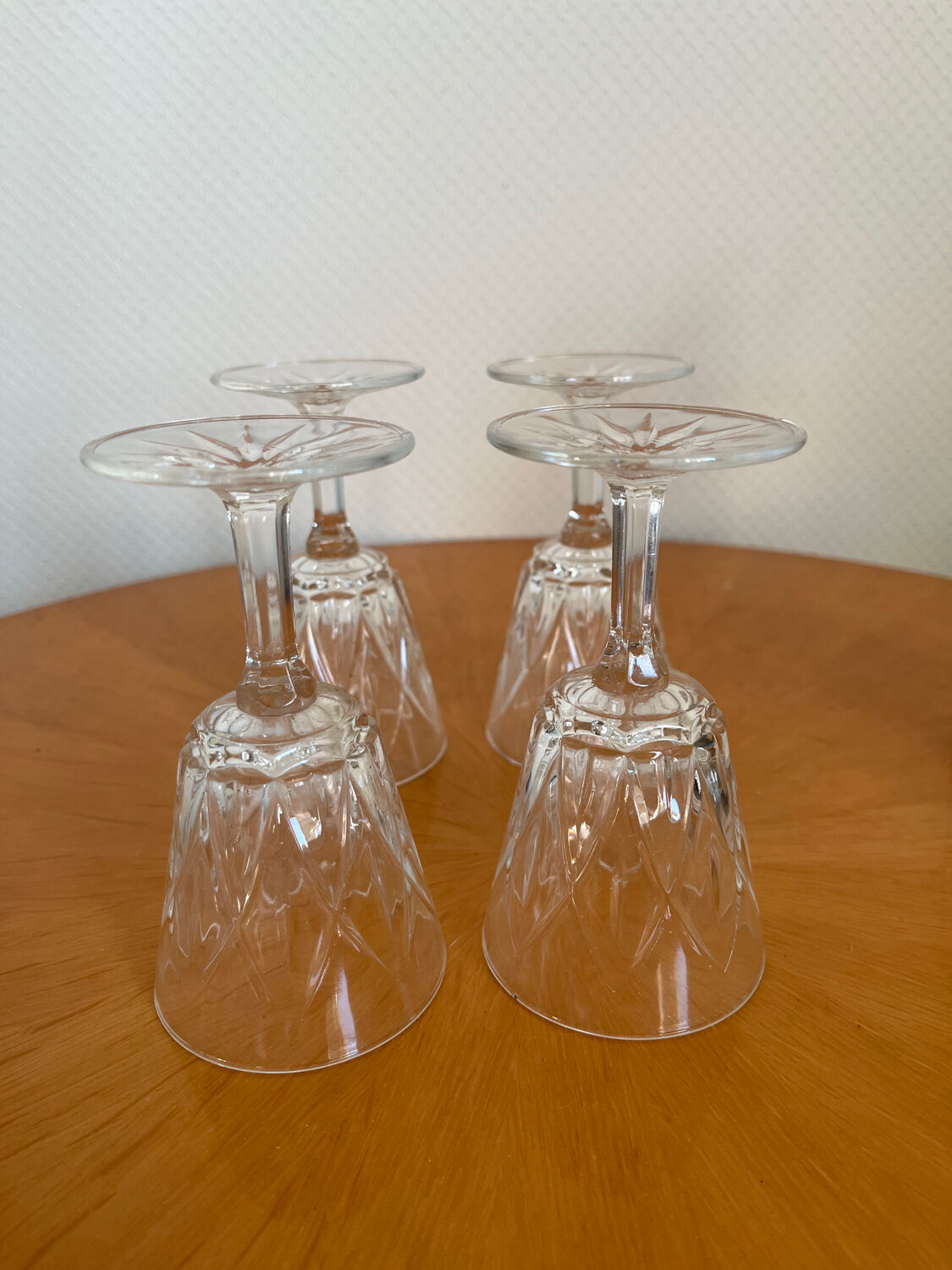 Set of 4 crystal glasses from Reims 1950