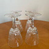 Ensemble de 4 verres en cristal de Reims 1950