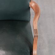 Old English cowhide and wooden Gainsborough side/desk chair
