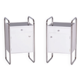 Bauhaus Bedside Tables in Chrome by Vichr, 1930s, Set of 2