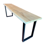 Console 3m x 50 cm solid oak and metal feet in U