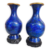Pair cloisonné vases