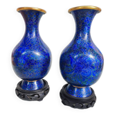Paire de vases cloisonnés