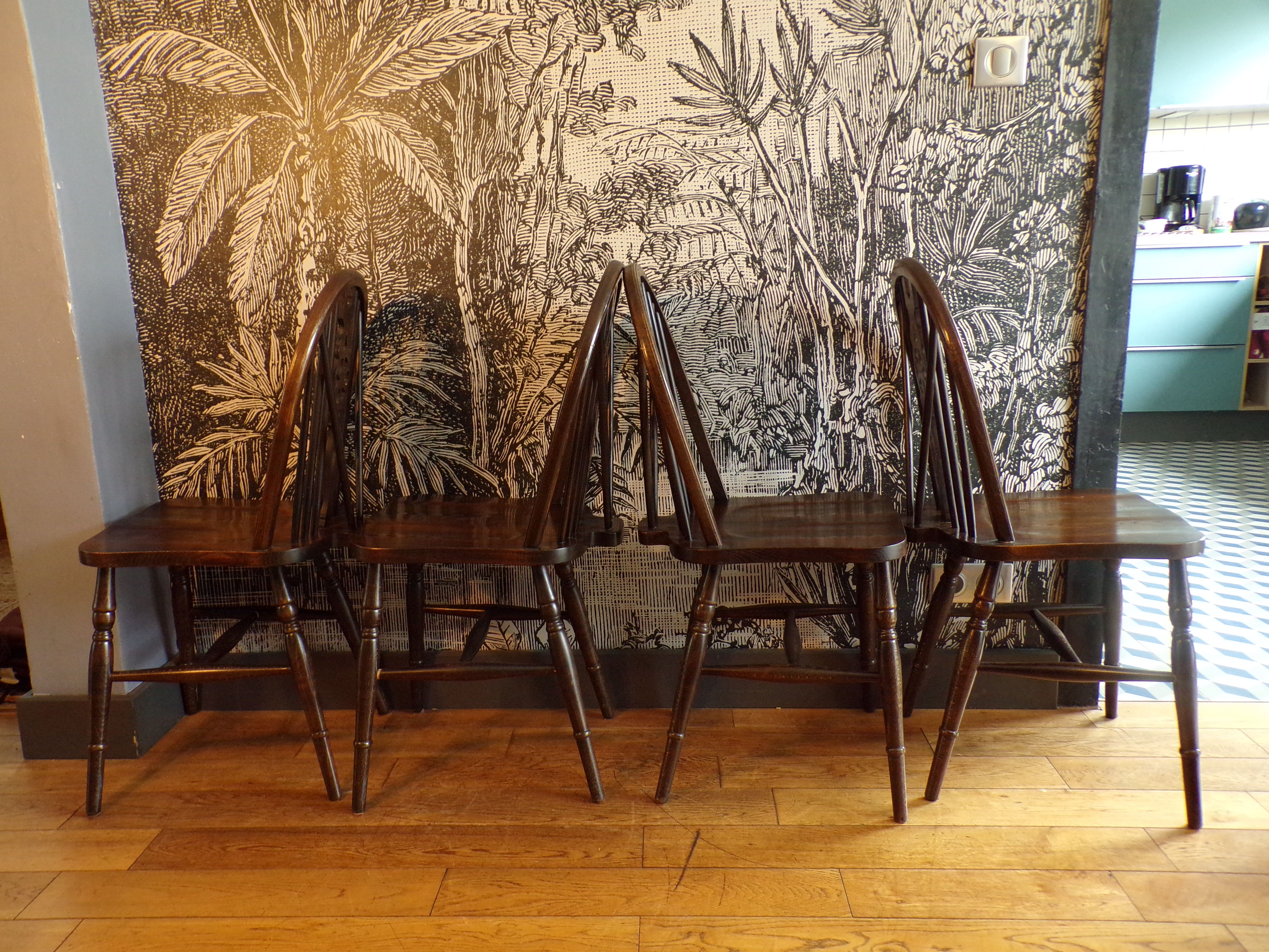 4 Scandinavian Windsor chairs