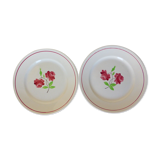 2 Luneville dessert plates, Rose Mai model