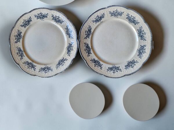 6 assiettes plates Badonviller modèle Richelieu