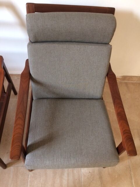 Paire de fauteuils scandinaves en teck années 60