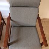 Pair of Scandinavian armchairs in teak 60s