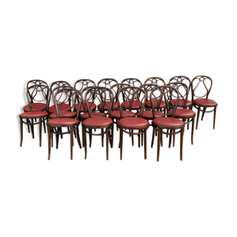 Lot of 18 bistro chairs stamped old