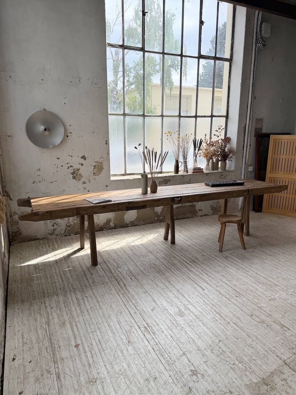 Brutalist popular art table XXL 3.5m/4m pine and oak