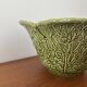 Saladier vintage barbotine forme chou vert – grand saladier original m