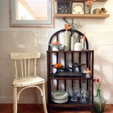 Vintage rattan bookcase