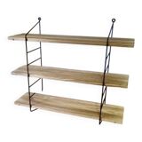 Modular wire shelf string wood and metal