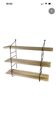 Modular wire shelf string wood and metal