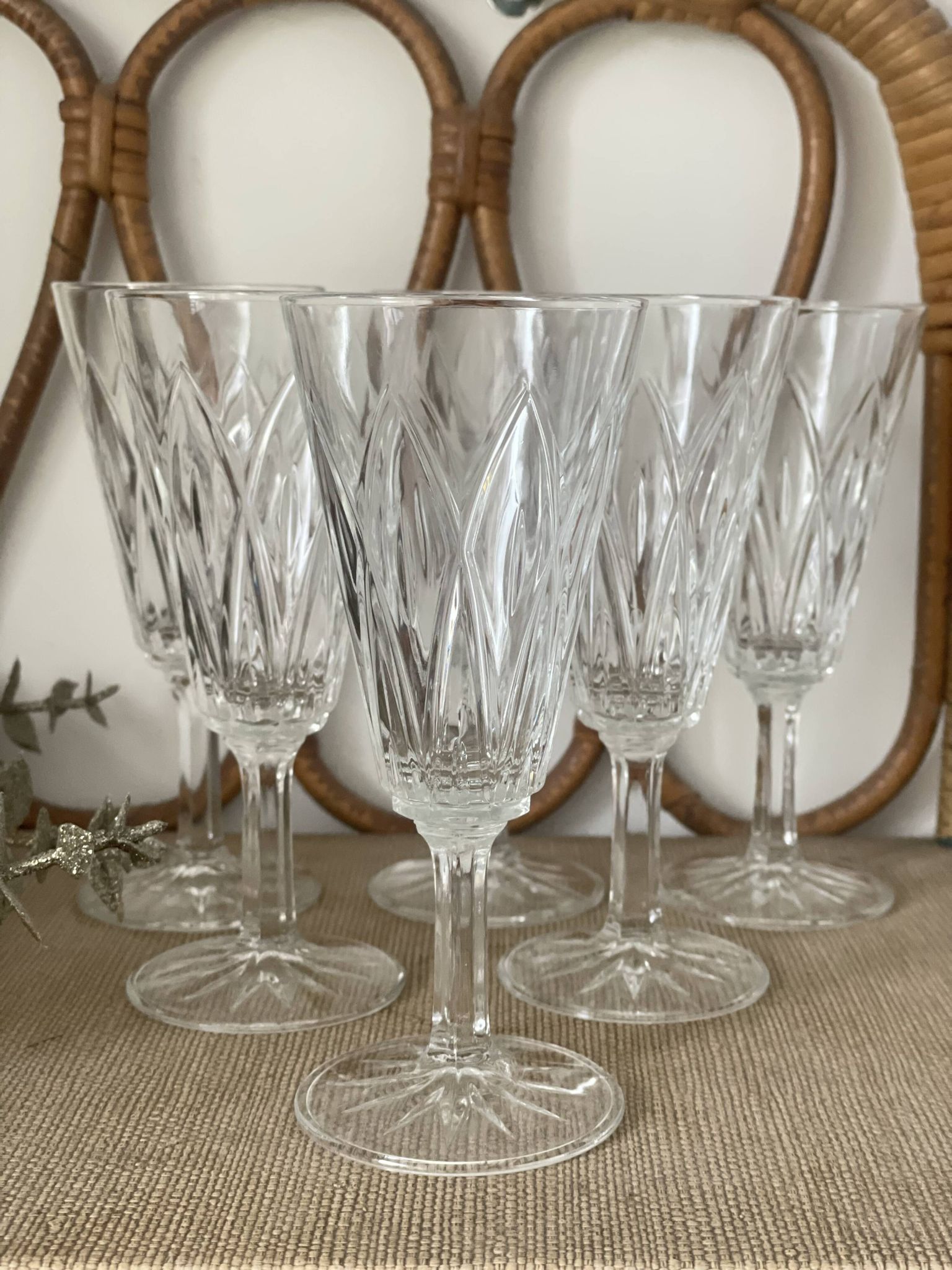 6 glass champagne flutes
