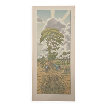 Lithographie Henri Rivière La Féérie des Heures - L'Orage qui monte