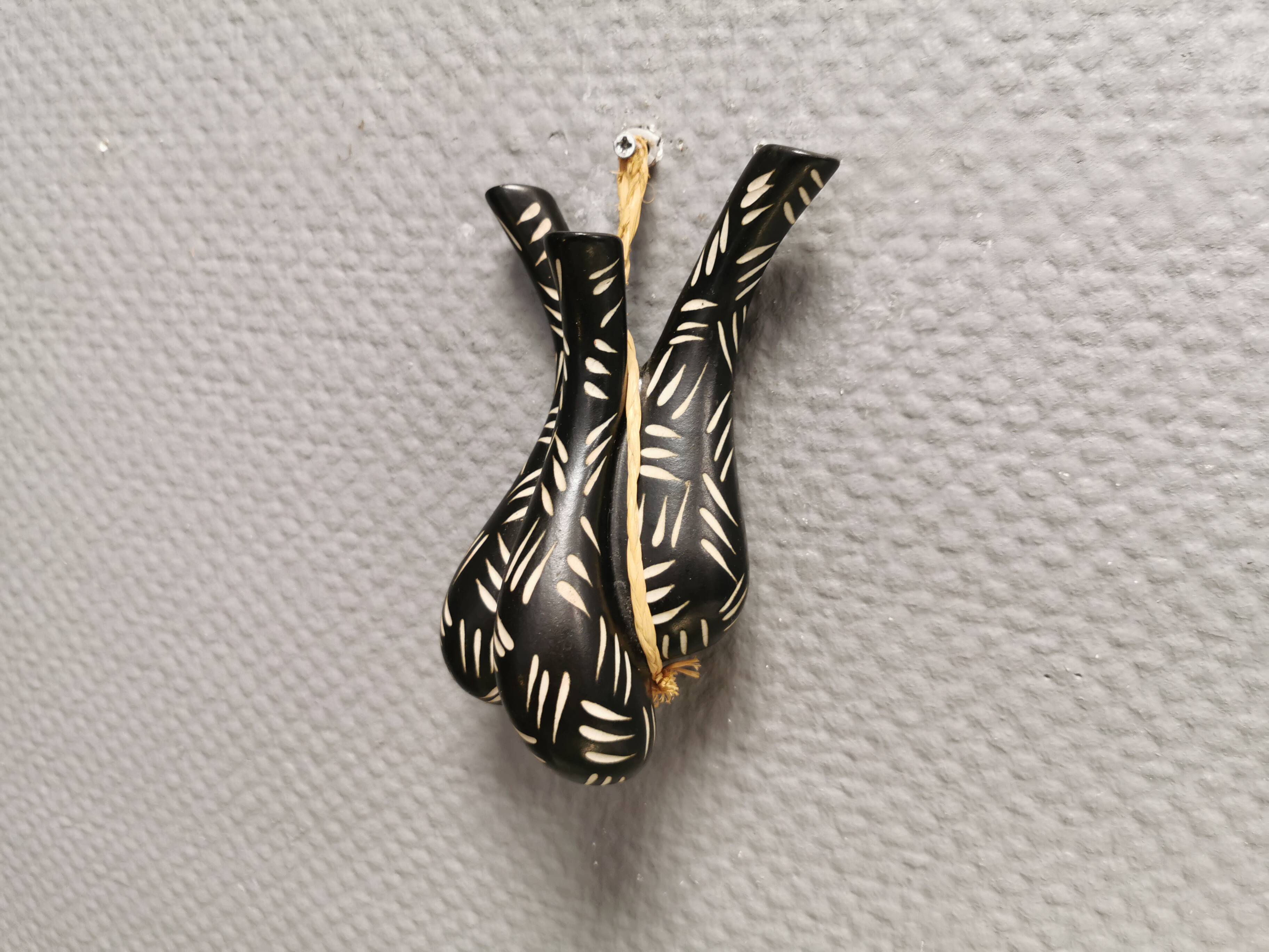 Wall-mounted vase for three small flowers by Loholt ceramics Denmark 70-80s