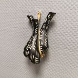 Wall-mounted vase for three small flowers by Loholt ceramics Denmark 70-80s