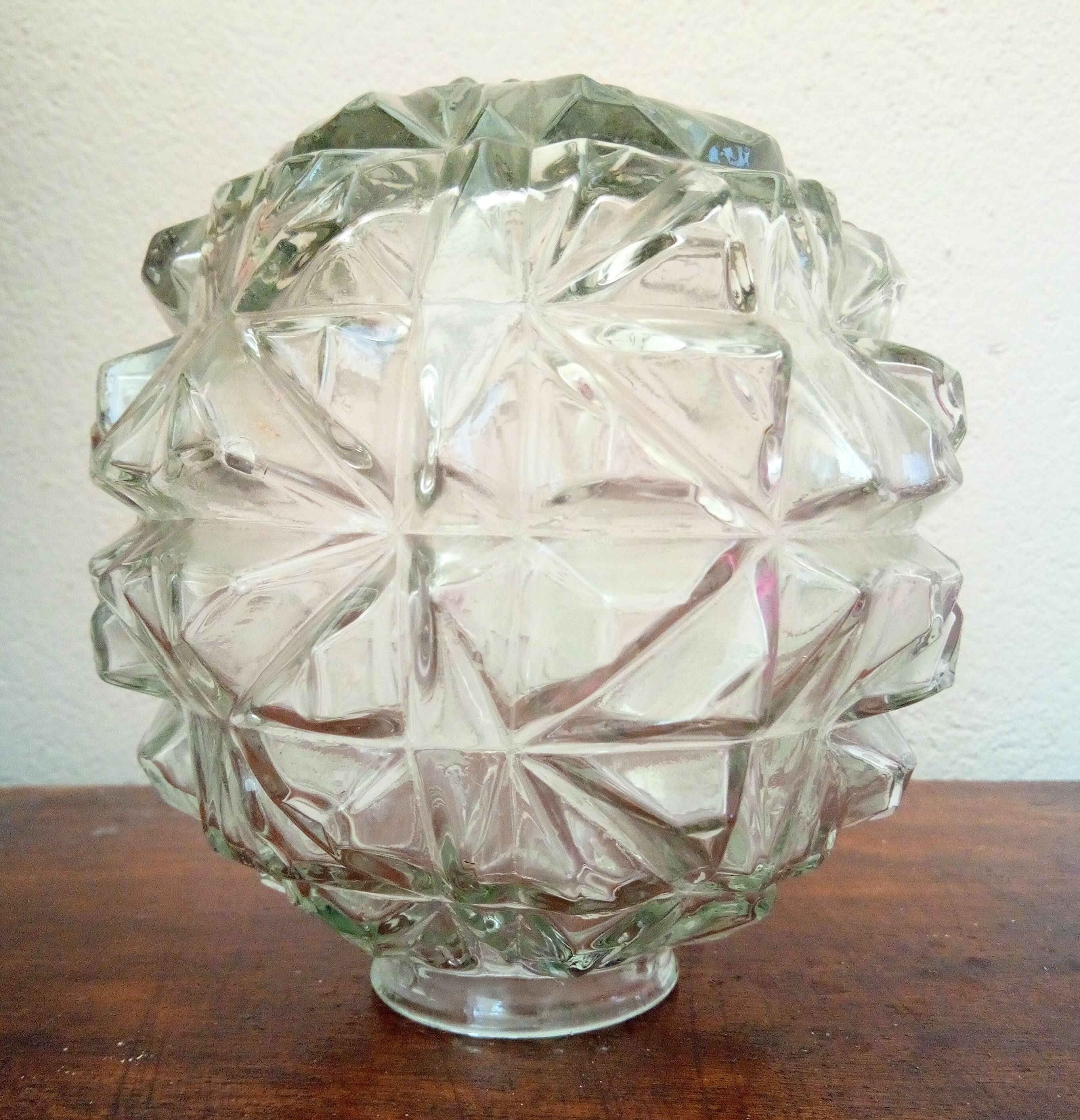 Abat jour tulipe en verre vintage