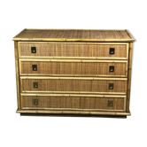 Commode italienne vintage par Dal Vera en rotin et bambou 1960'S