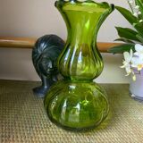 Green glass vase