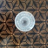 Vintage chiseled transparent glass vase