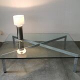 Metal coffee table and glass 1970