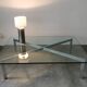 Table basse metal et verre 1970