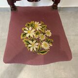 Napoleon III nurse chair, blackened wood and canvas