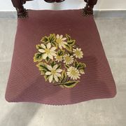 Chaise de nourrice Napoléon III, bois noirci et canevas