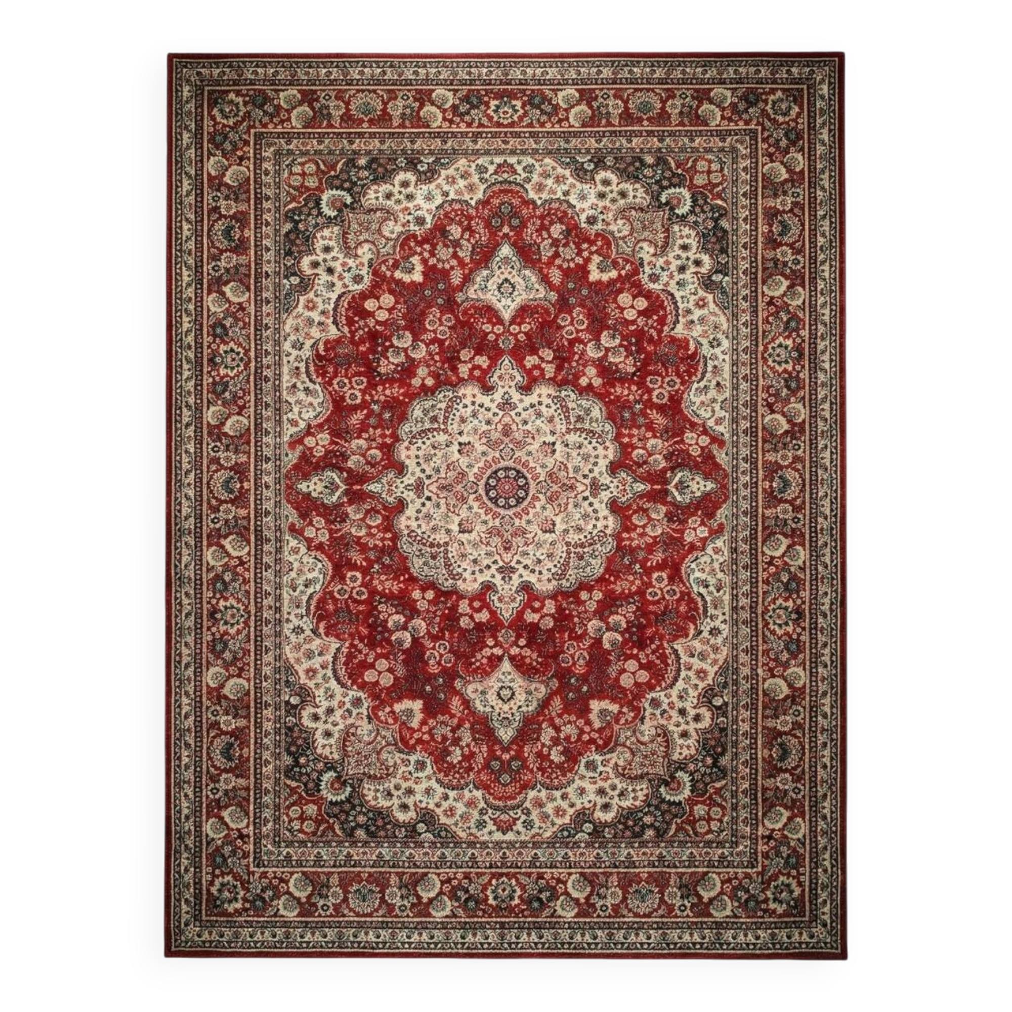 Large vintage carpet pure wool Persian design 240x340cm French made