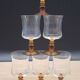 Set of 6 antique Luminarc glasses with amber feet