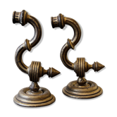 Pair of sconces - art deco wooden candle holders