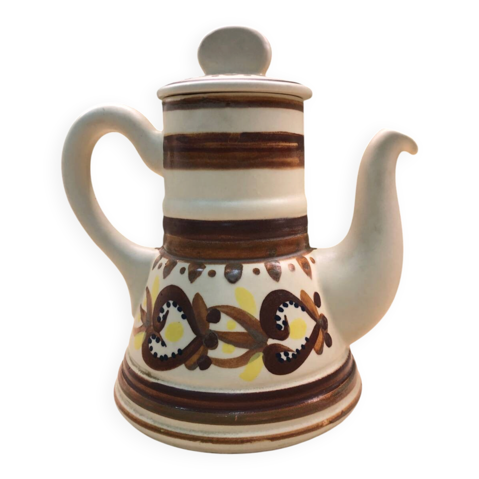 Hand-painted teapot signed Henriot in Quimper faience.