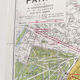 Vintage map 1970 Paris and its neighborhoods