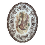 Large antique English plate Palissy - Worcester Game Series - Pheasants